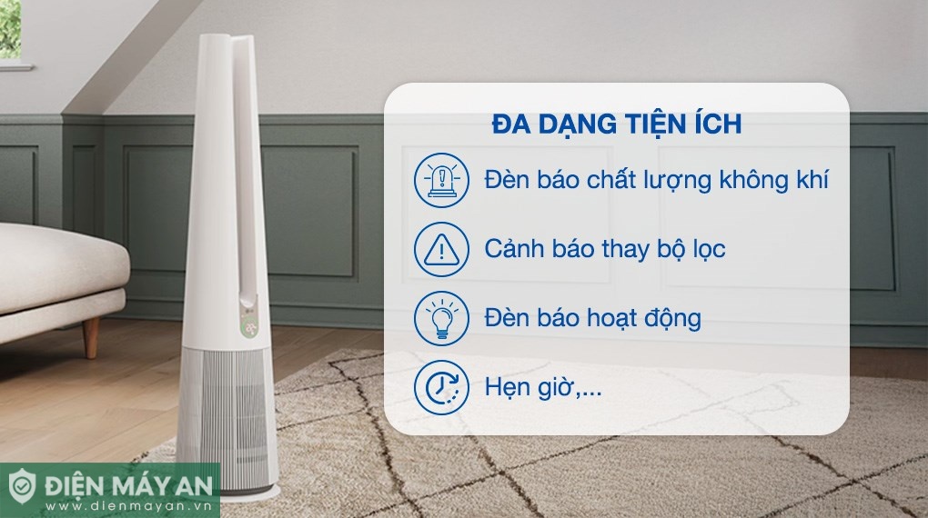 Máy lọc không khí kết hợp quạt LG PuriCare AeroTower Hit FS15GPBK0.ABAE 40W